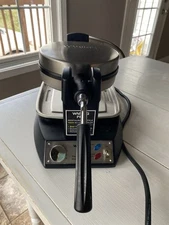 Waring Pro Waffle Maker Thick Belgian Stainless Restaurant Style w Tray