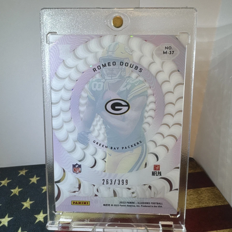 2022 Panini Illusions Romeo Doubs #M-37 Mystique Pink 263/399 Green Bay Packers - Image 2 of 2
