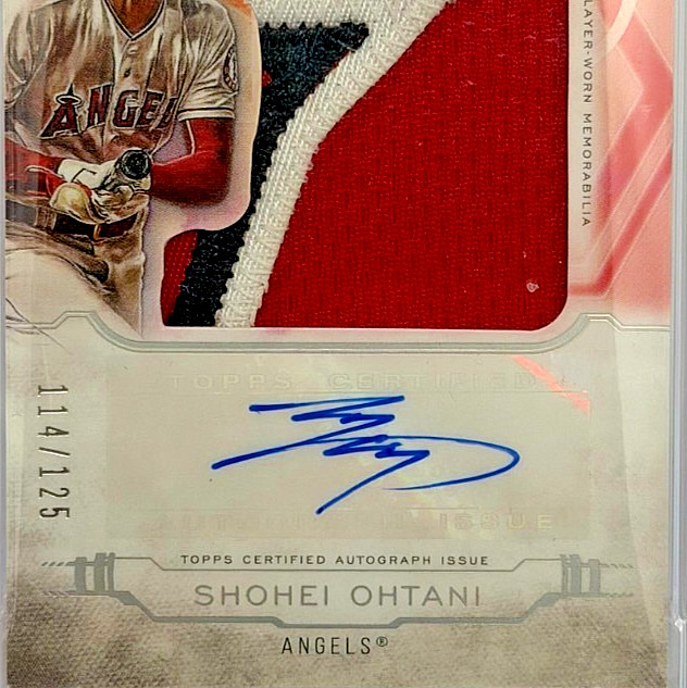 2019 Topps Inception Shohei Ohtani Auto Jumbo Patch /125 PSA 8 Angels MVP view 4