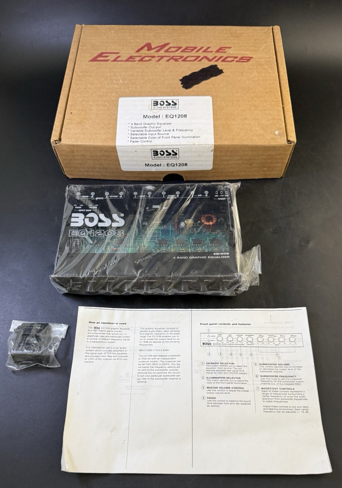 Boss Audio EQ1208 - 4-Band GRAPHIC EQUALIZER NIB VC2