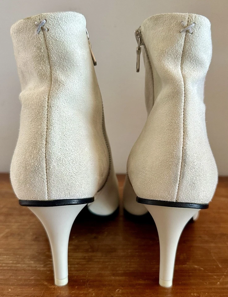 Rag & Bone New York Mujer’s 39 Cuero Marfil Gamuza Punta Botines Italia Foto 4 de 4
