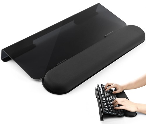 Computer Keyboard Wrist Rest Stand Pad 15 Tilt Acrylic Memory Foam Black
