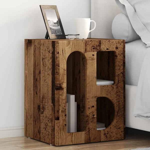 Nachttisch Elst Altholz 40 X 35 X 50 Cm Holzwerkstoff-image