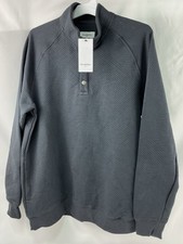 Men's Goodfellow Gray Long Sleeve 1/4 Button Up Pullover Sweater LARGE MSRP 30