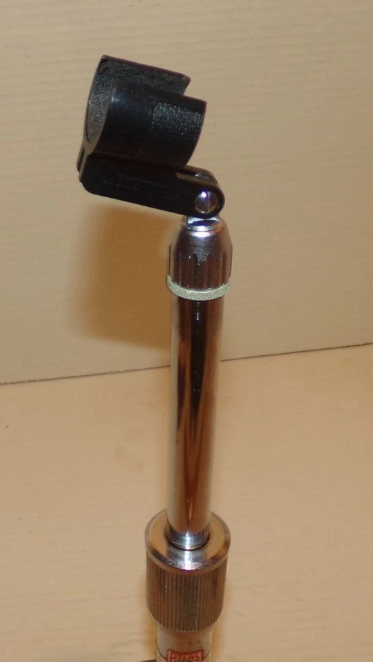 Vintage Atlas Tabletop Microphone Stand Cast Iron Base 13" Tall - Image 3 of 4