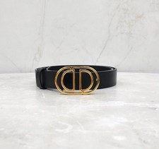 Dior Ceinture en cuir avec boucle logo CD noir et or 75 153506258