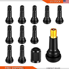 10 Pcs Tr413 Tubeless Valve Stems Set Snap-in Rubber 0.453 Rims Universal Blac