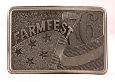 Farmfest 76 Bicentennial Pewter Belt Buckle Salute to Agriculture Limited Ed