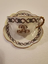 ASCH Herbiniere Siroteau Tours France  Cup and Saucer Rare Excellent