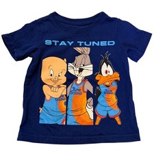 Space Jam A New Legacy Kids Navy Blue Tune Squad Graphic T-Shirt 2T Looney Tunes