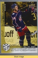 2021 Upper Deck Game Dated Moments Rookie Gold /100 Cole Sillinger #5 READ bg9
