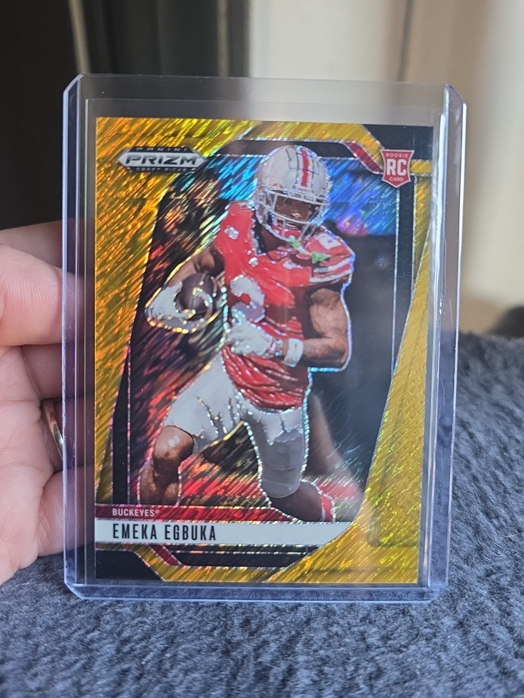 2025 Panini Prizm Draft Picks Gold Shimmer RC Emeka Egbuka /15 #85