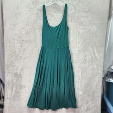 Reformation Jeans Dress Womens Medium Green Jersey Sleeveless Midi Flowy Pockets