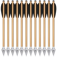 6.3inch Pistol Crossbow Bolts, Aluminium Crossbow Arrows,Mini Bolts with Stee...