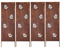 Sichtschutz 4X - Rost Garten Deko 160X50Cm Windschutz Metall Rostoptik Edelrost