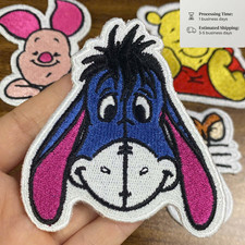 Eeyore Donkey Embroidered Patch Iron On 3 inch Applique Jacket Vest Hat Badge