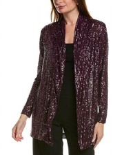 Anne Klein womens Opened Jacket, Size XS, Purple MSRP $149