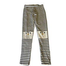 Hanna Andersson Girl's Stripe Penguin Leggings 140 10 Play