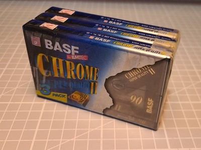 NEU & OVP 3x EMTEC BASF Chrome II Super Quality Tapes 90 Minuten Audio Kassetten