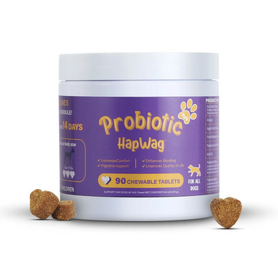 HAPWAG 8-in-1 Multivitamin Soft Chews for Dogs   Probiotics, Gut & Immune Suppor