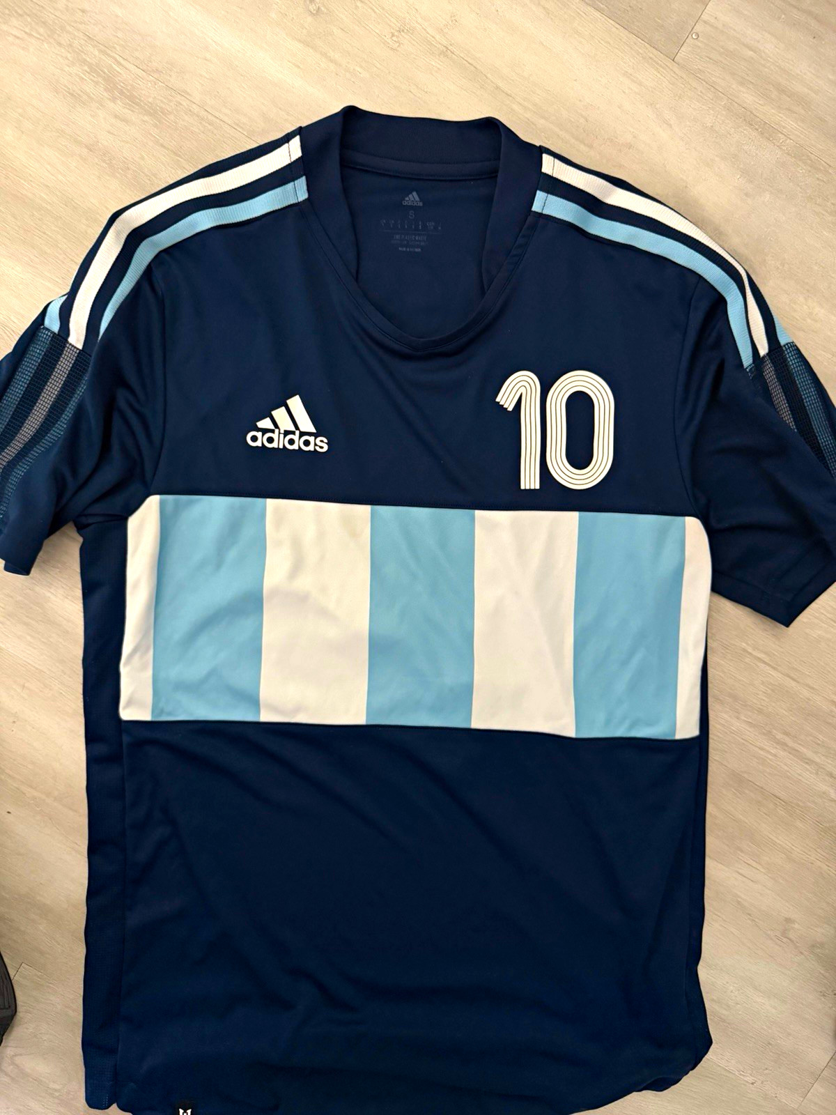 adidas Argentina Lionel Messi #10 Soccer Jersey Size S Navy Light Blue White