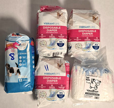 Vibrant Life Disposable Female Dog Diapers1 XS 8-12" Waist - 55 Count