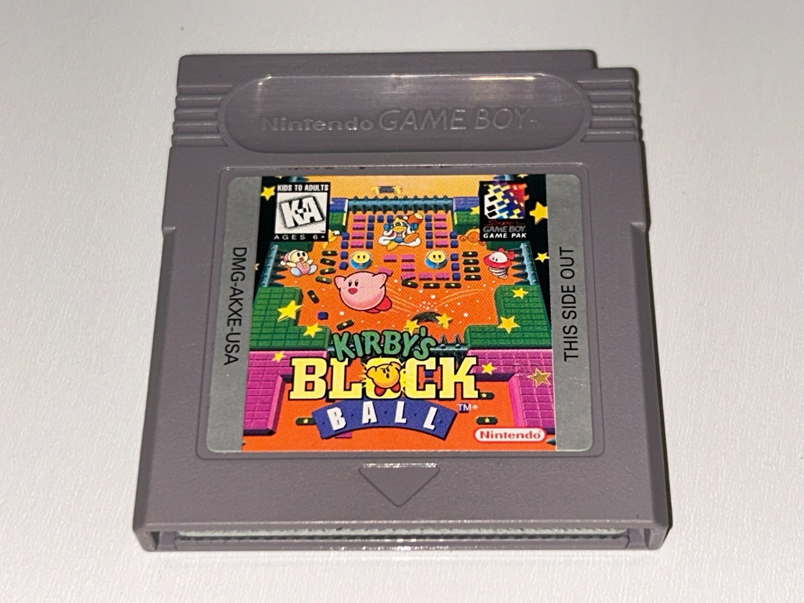 Kirby's Block Ball (Nintendo Game Boy, 1996) Authentic GB Cart + Clear Case EX