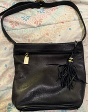 Tignanello Black Medium Shoulder Bag Pebbled ...