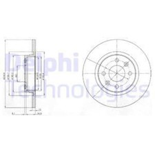 DELPHI 2x Bremsscheibe vorne Ø259 Voll für Renault Twingo II CN0_ 1.2 16V BCM_