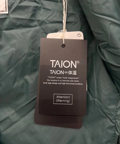 TAION Down Jacket Men's Size S Green Excellent image 10