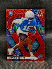 Dominic Lovett 2025 Mosaic Football ROOKIE RED SCOPE SP - Lions