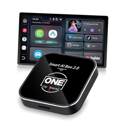 2025 Smart Ai Box 2.0 Wireless CarPlay Android Auto Adapter Dongle for Cars 