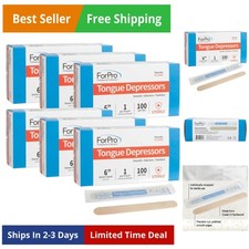 Senior Tongue Depressors, Large Wax Applicator Sticks, 6" Sized, Sterile, Ind...