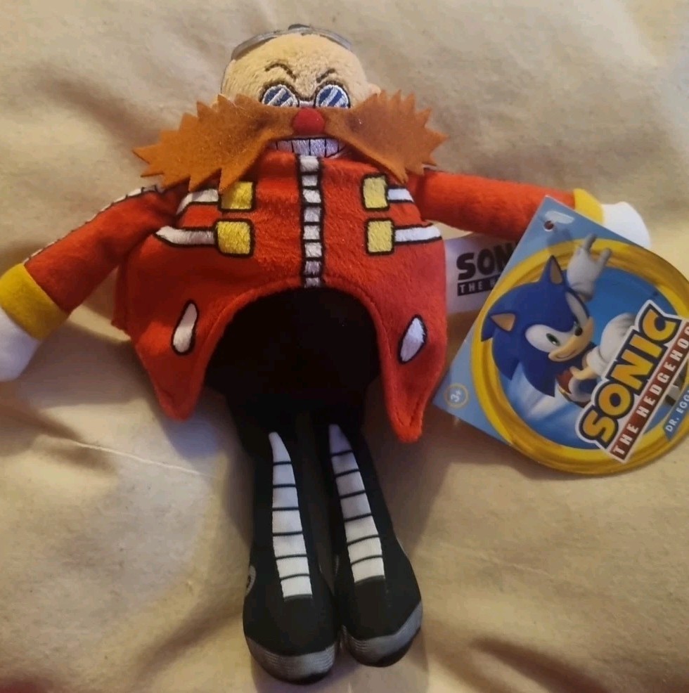 SONIC THE HEDGEHOG DR. EGGMAN ROBOTNIK 8"" INCH PLUSH TOY JAKKS PACIFIC RARE