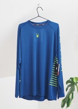 Spyder Swim Rash Guard New Men's Navy Blue Long Sleeve Tee Shirt Size XL