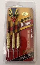 Accudart BLAST Brass Barrel Steel Tip Darts 18 Gram Weight Yellow Black 3 Pack
