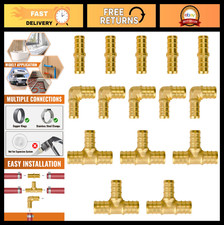 15-Pack 1/2" PEX Fittings Assortment - Elbow, Tee, Coupling Connectors, UPC Cert
