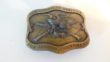 1977 SECOND AMENDMENT BELT BUCKLE Indiana Metal Craft 2nd Amendment Constitution