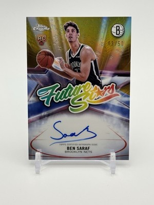 2025-26 Topps Chrome Ben Saraf Future Stars Autograph #FS-BS Gold Refractor /50