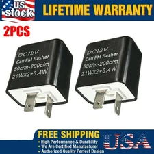 2 x Adjustable LED Flasher Relay Turn signal Blinker Light for Motorcycle 2Pin!