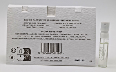 Official Creed Carded Sample Acqua Fiorentina 1.5ml/ .05oz  Authentic Finescents