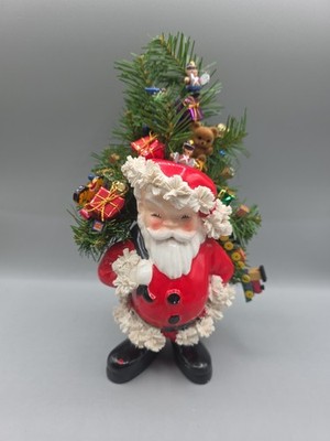 Vtg Christmas Napco Spaghetti Santa Planter S 937 M Retro Grandmacore 6'' Tall