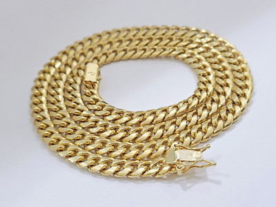 10k Yellow Gold Necklace Miami Cuban Chain 6mm 22'' inch 10kt Men's Real Box Lock