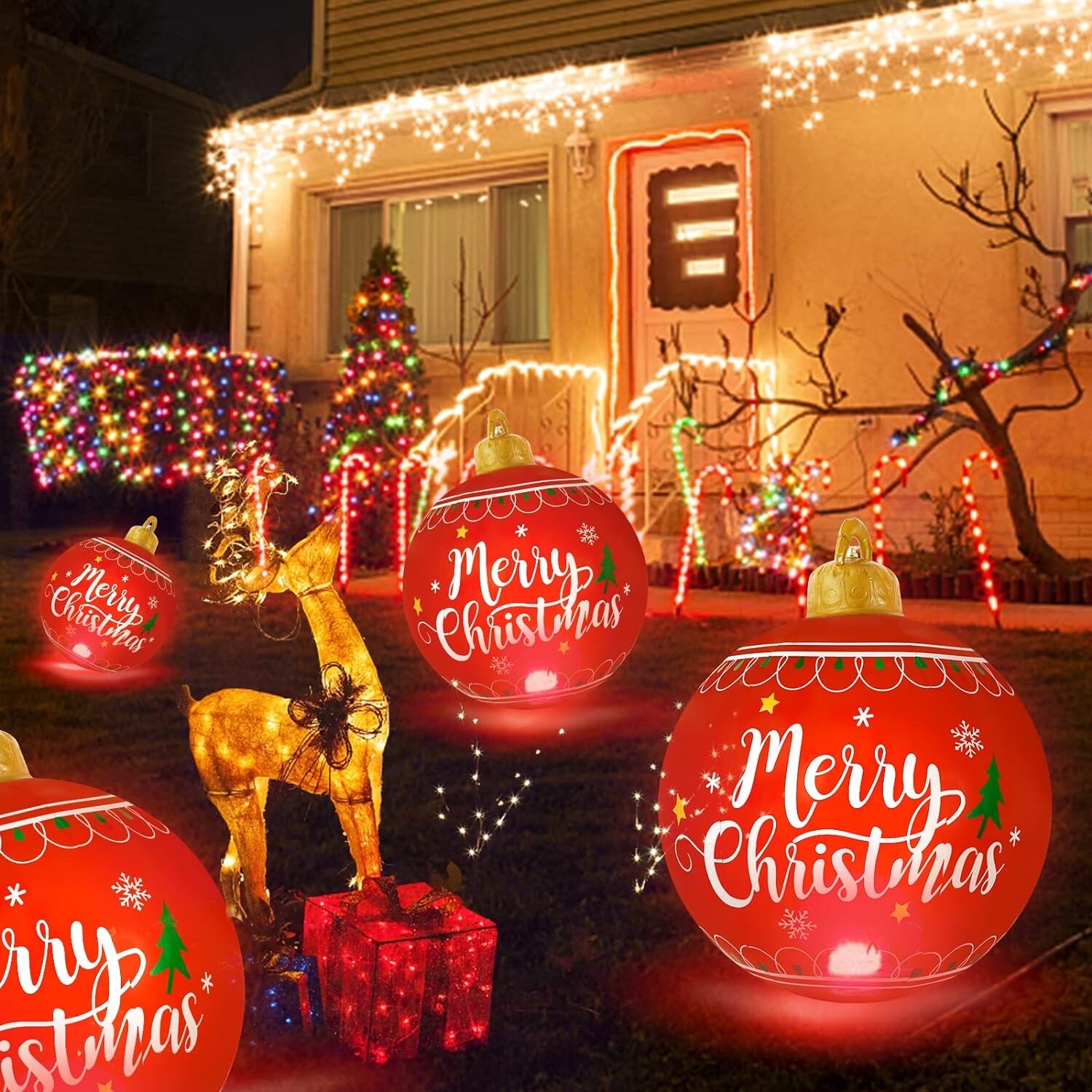 Outdoor Christmas Inflatable Decorations for Yard Giant Light up