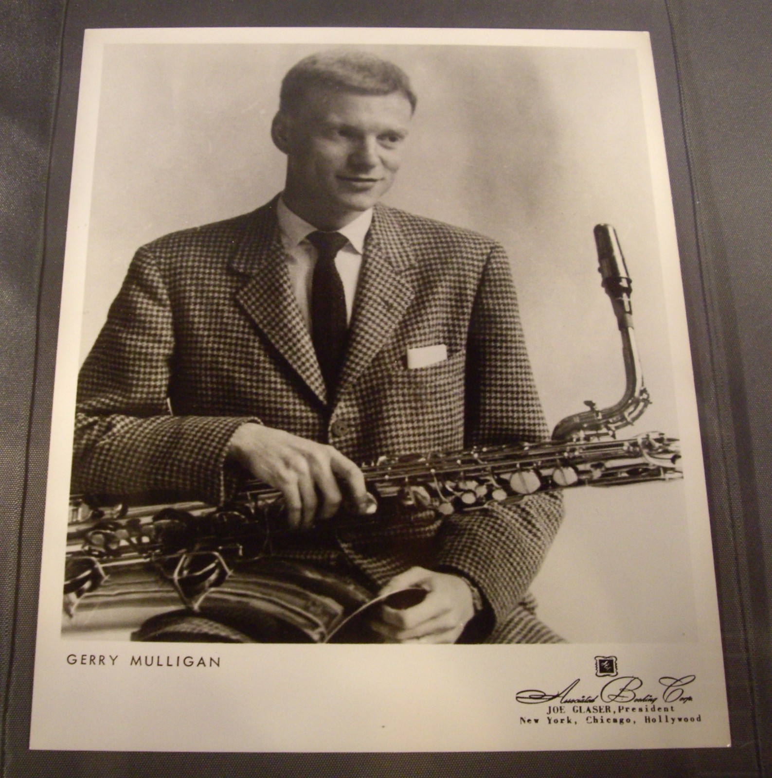 Original 1950's 8 x 10 Publicity Photo Gerry Mulligan with Baritone