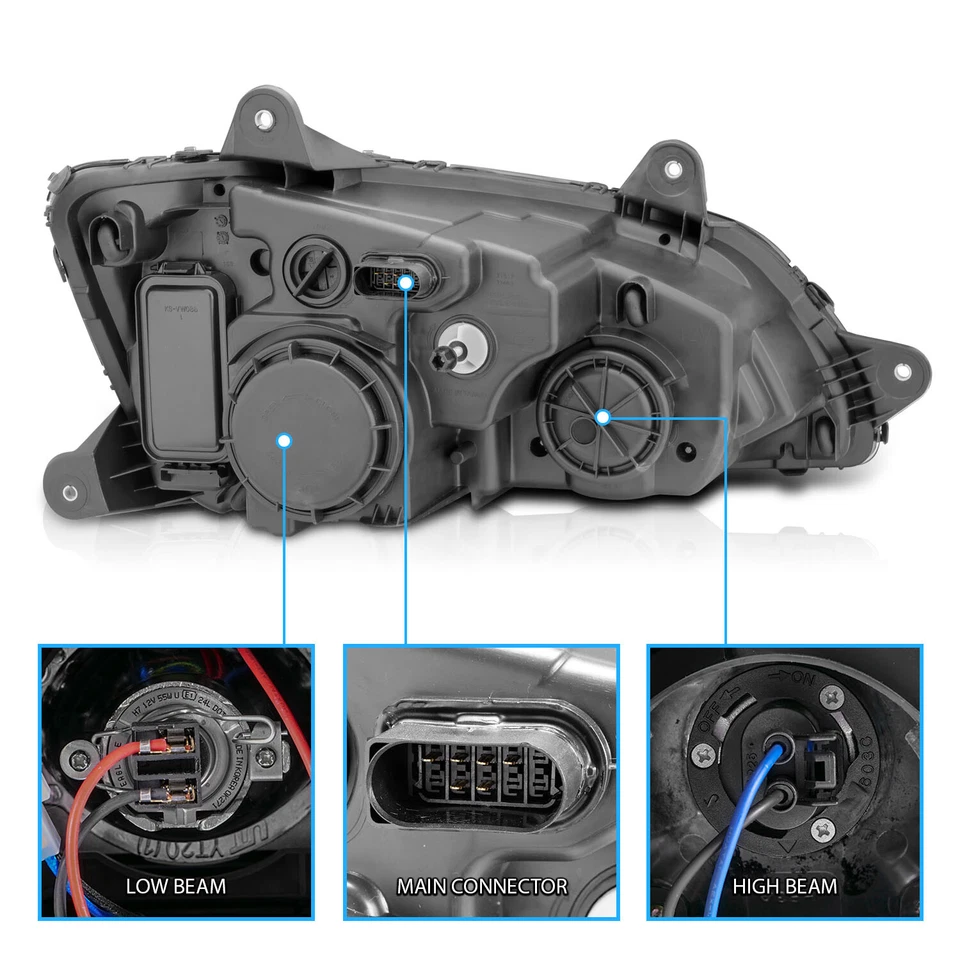 2008-2017 LED Bar +Turn Signal Chrome Projector Headlight Pair For Kenworth T660 - Image 4 of 4