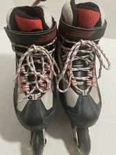 Bauer Xtra 60 Inline Skates Rollerblades Size 8 Black With Red