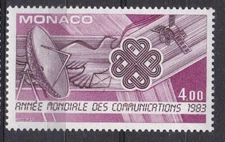 Monaco #YT1373 MNH 1983 World Communications Year Satellite [1375]