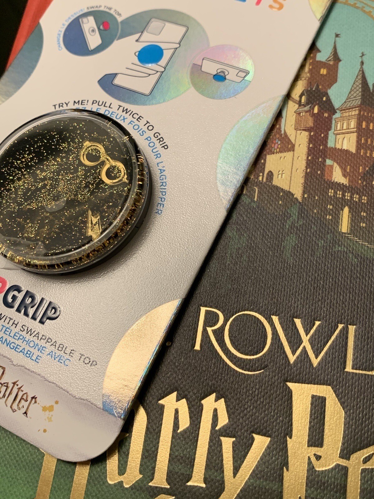 Popsocket: Glittery Harry Potter Themed, Swappable Top, Phone Grip & Stand (NEW)-image