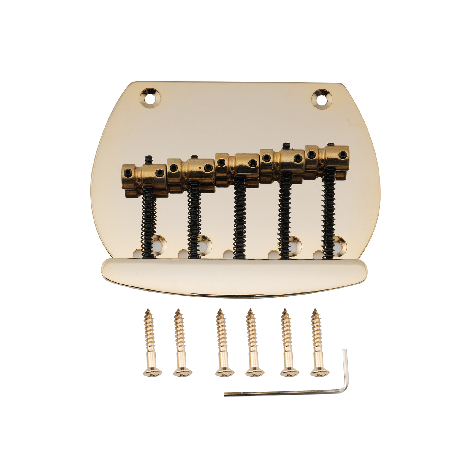 Musiclily Pro Gold 16mm Steel 5-String Bass Bridge For Music Man MM Style Bass